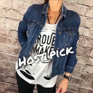 NEW Troublemaker Distressed Graphic A-line Tank T